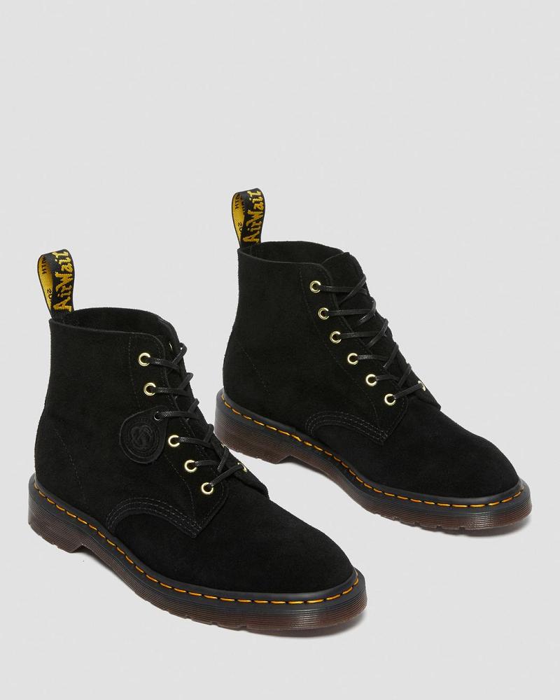 Botines Dr Martens 101 Gamuza Hombre Negros | MX 389FDN